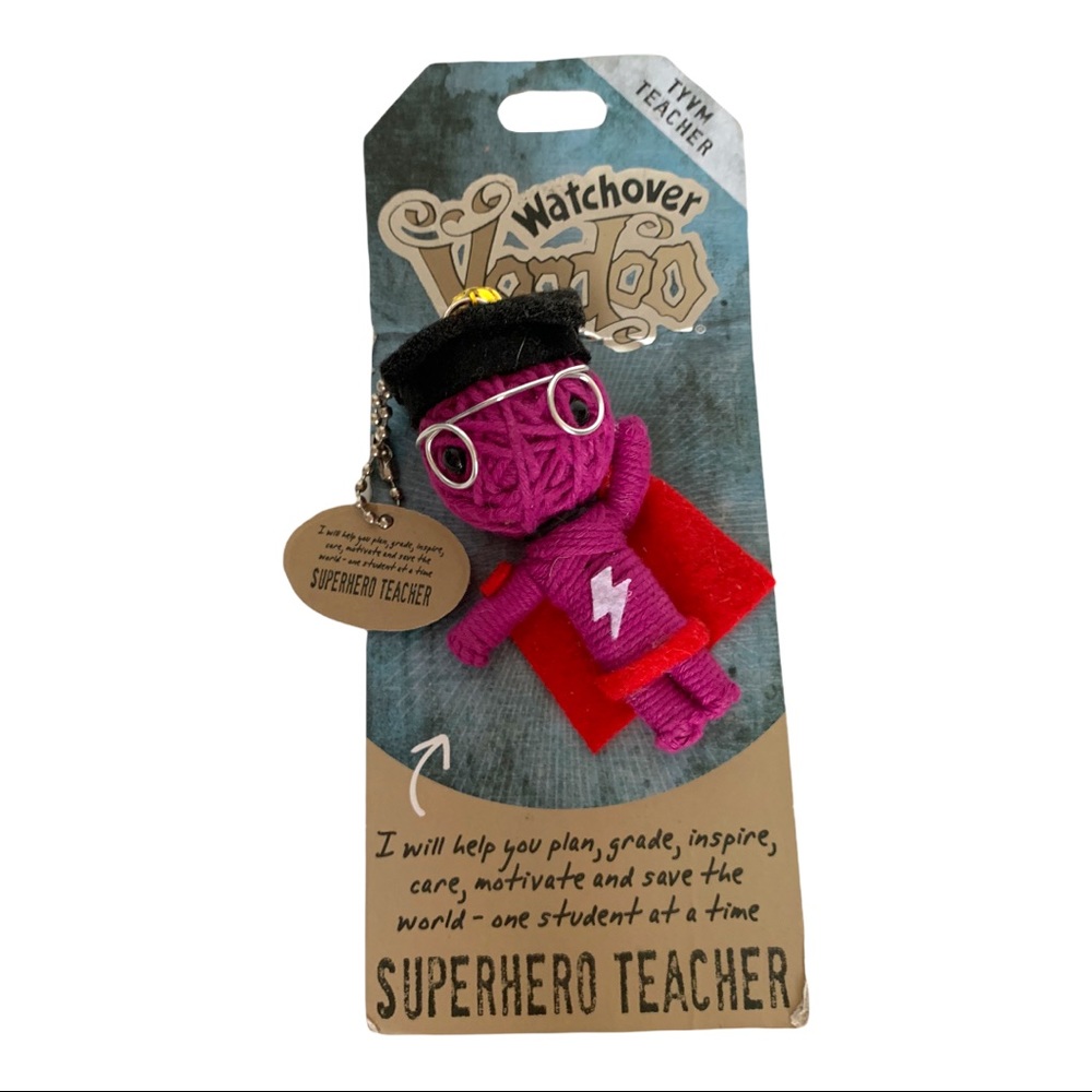 NWT Watchover Voodoo Superhero Teacher Gift Novelty Keychain Doll Collectible